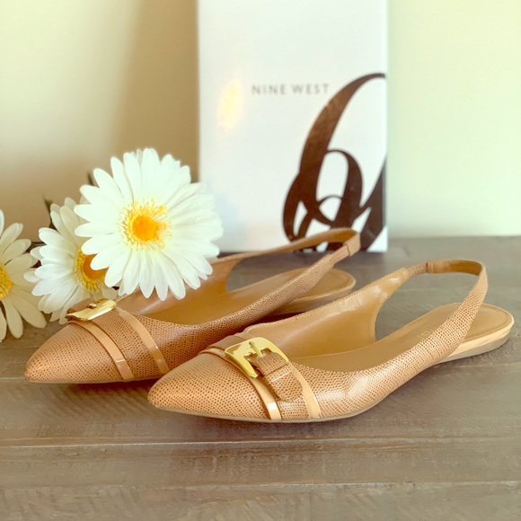Nine West Shoes - Nine West tan sling back flat sandals.
